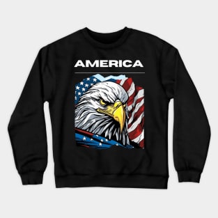 America flags with eagle graphic design Crewneck Sweatshirt